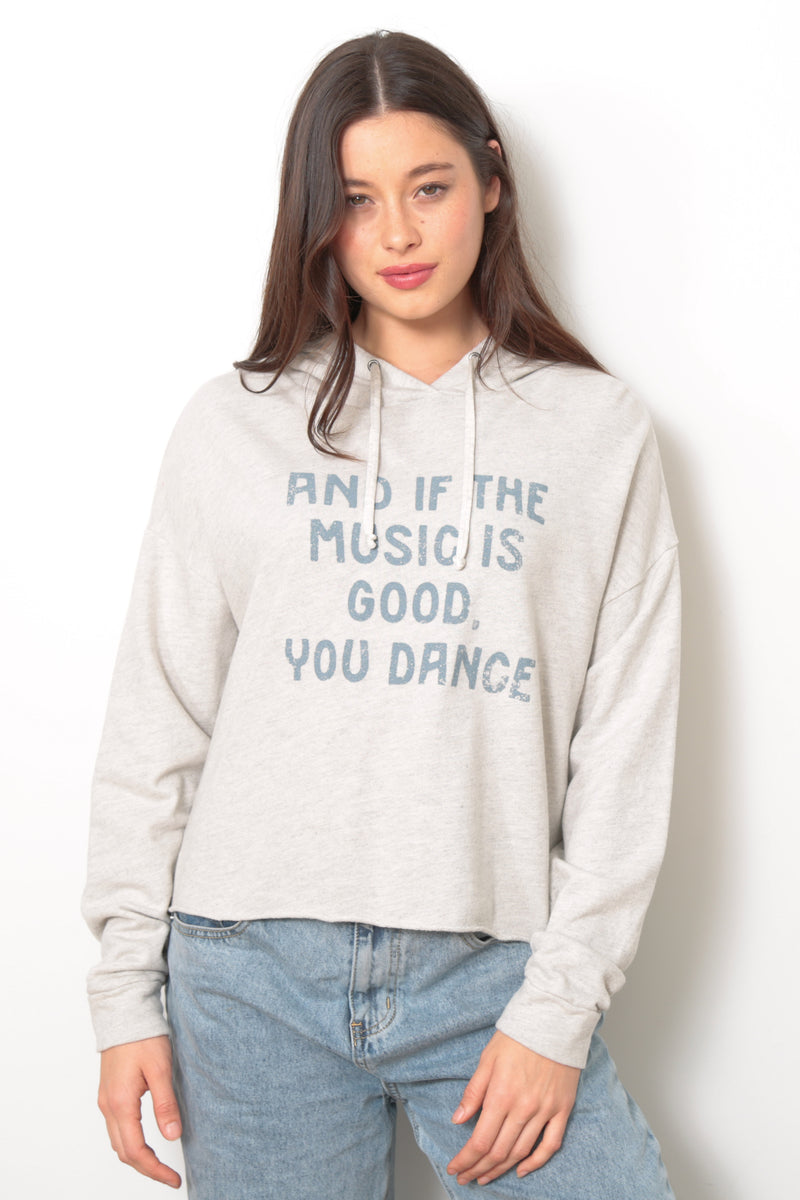 Anya If The Music Is Good Crop Hoodie | Natural