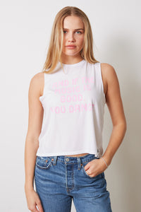 Lili Crop Tank - and if the music is good | Optic White