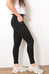 THE STORMI WITH POCKETS HIGH-WAIST ATHLETIC LEGGING - BLACK SAND