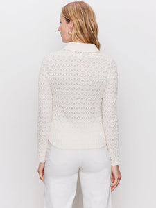 DREAMGIRL LACE BUTTON UP TOP | CHALK