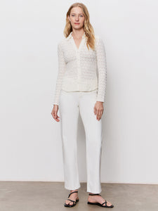 DREAMGIRL LACE BUTTON UP TOP | CHALK