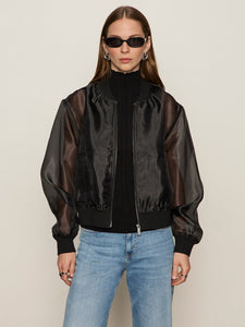 SHANE ORGANZA BOMBER | BLACK