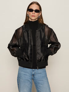 SHANE ORGANZA BOMBER | BLACK