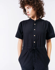 ISLA Short Sleeve Drawstring Jumpsuit | Black