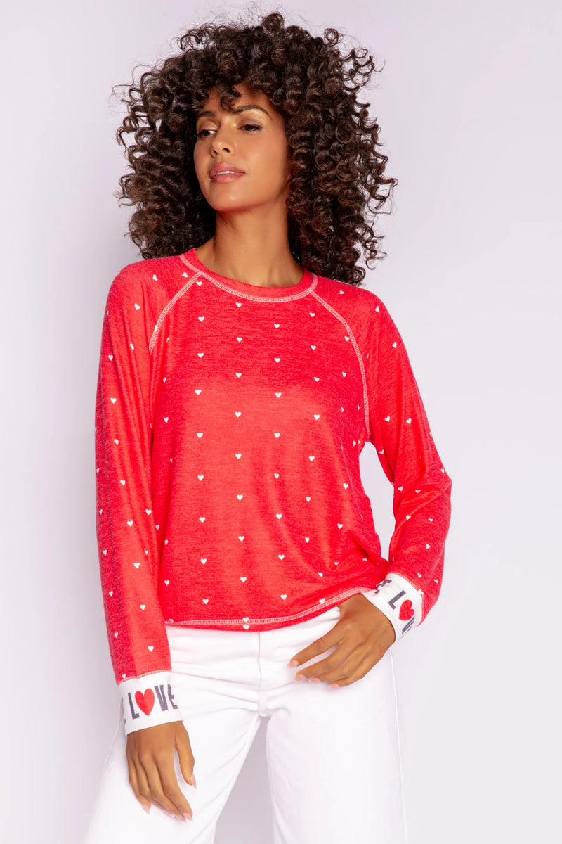 Cozy in Love Long Sleeve Shirt | Cherry Red