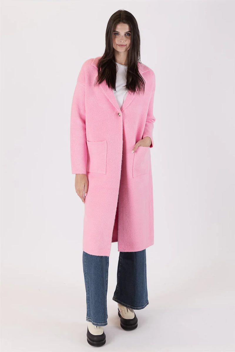 Jimmi Long Coat w/ Pockets | Barbie Pink