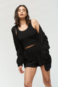 Plush Crop Top | Black