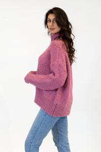 Aggie Mock Neck Sweater | Pink