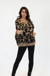 Angus Abstract Animal Print Sweater | Brown Leopard