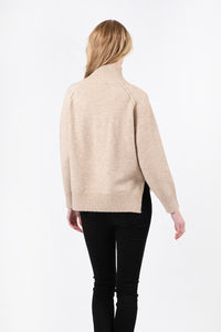 Azra Mock Neck Sweater | Neutral