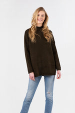 Braeden Oversized Mock Neck Sweater | Olive