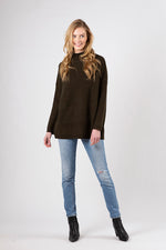 Braeden Oversized Mock Neck Sweater | Olive
