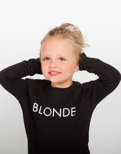 "BLONDE" Little Babes Crew | Black