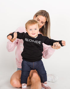 "BLONDE" Little Babes Crew | Black