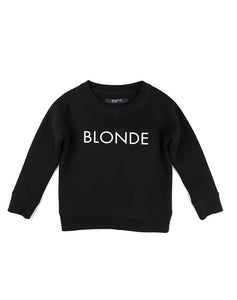 "BLONDE" Little Babes Crew | Black