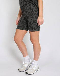 Leopard Bike Shorts | Slate