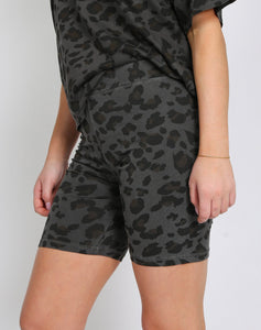 Leopard Bike Shorts | Slate