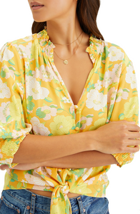 Say Hello Tie Front Top | Mango Floral