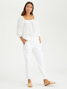 Dusk Square Neck Top | White