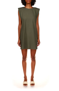 Shoulder Pad Dress | Hiker Green