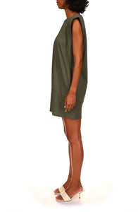 Shoulder Pad Dress | Hiker Green