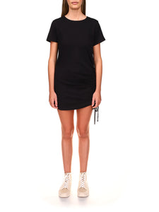 Drawstring T-Shirt Dress | Black