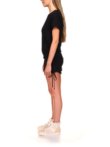 Drawstring T-Shirt Dress | Black