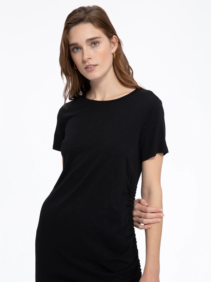Drawstring T-Shirt Dress | Black