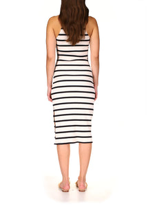 Stripes For Days Midi Dress | Black Muslin Stripe