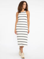 Stripes For Days Midi Dress | Black Muslin Stripe
