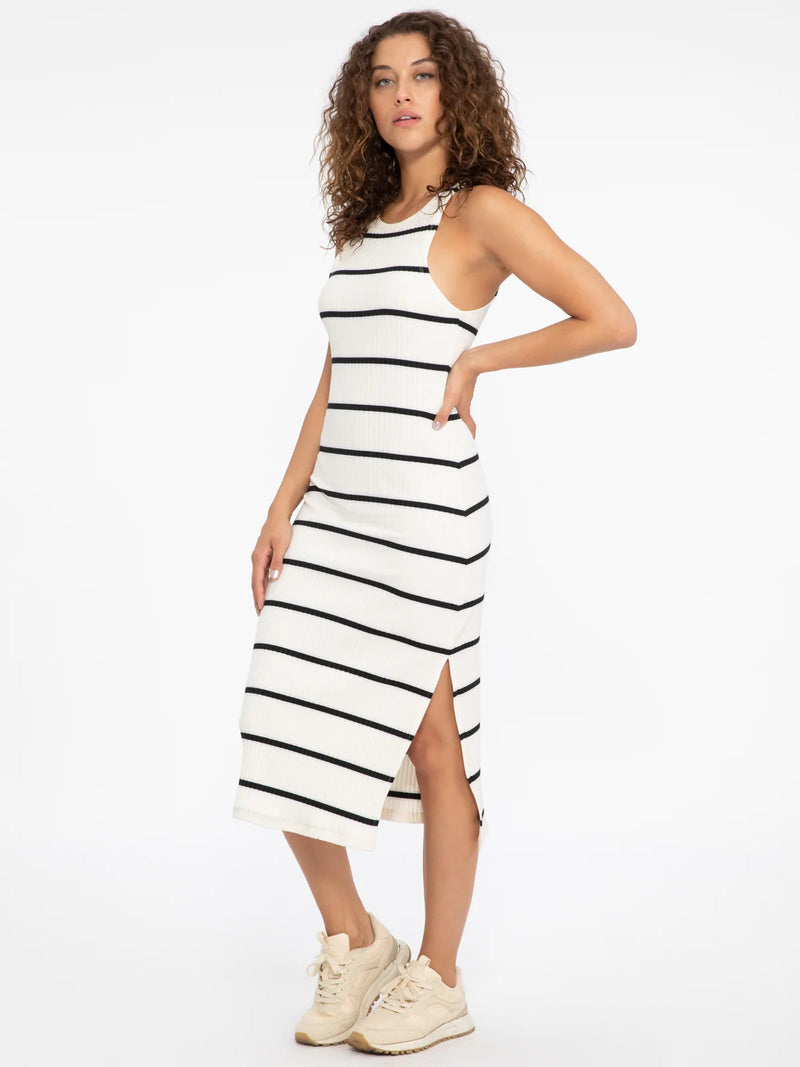 Stripes For Days Midi Dress | Black Muslin Stripe