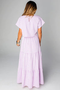 West Two-Piece Set | Purple Checker