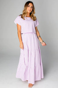 West Two-Piece Set | Purple Checker