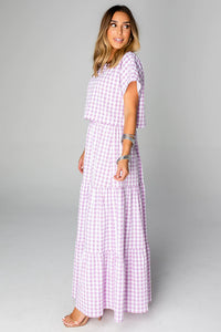 West Two-Piece Set | Purple Checker