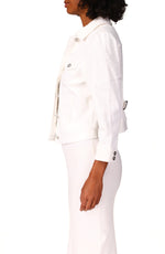 Sassy Fitted Jean Jacket | White