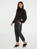 Neo Faux Leather Pull On Pant | Black