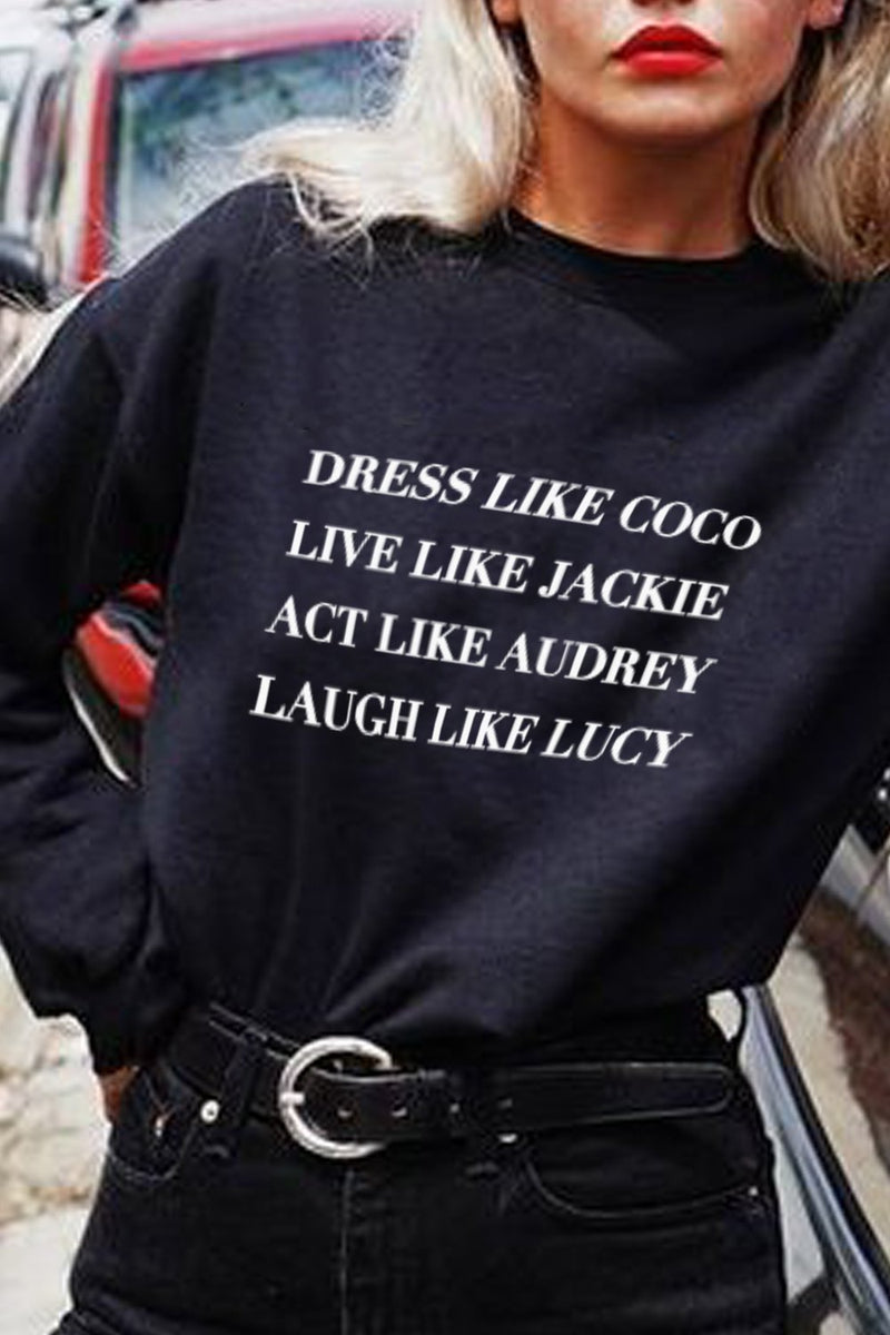 Dress Like Coco Crewneck | Black