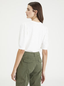 Blooming Sleeve Tee | White