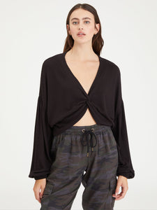Plot Twist Knit Top | Black