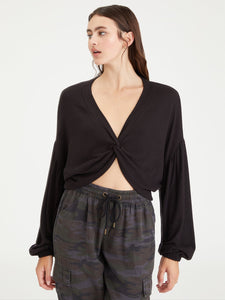 Plot Twist Knit Top | Black