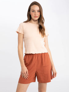 Lettuce Edge Baby Tee | Clay