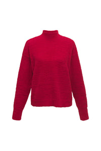 Plush Mock Neck Sweater | Ruby