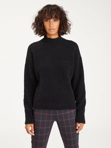 Plush Mock Neck Sweater | Black