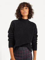 Plush Mock Neck Sweater | Black