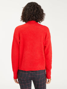 Plush Mock Neck Sweater | Ruby