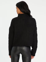 Zip Up Cable Sweater | Black Nite
