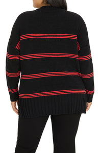 Feel Good Tunic | Black & Ruby Stripe