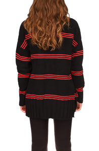 Feel Good Tunic | Black & Ruby Stripe