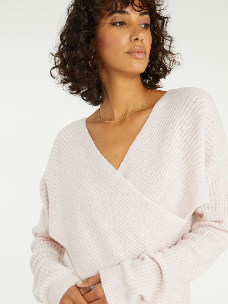 Wrap Sweater | Heather Hushed Pink