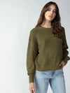 Plush Volume Sleeve Sweater | Olive Oil